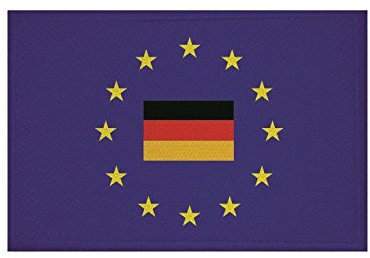U24 Aufnäher Europa mit Deutschland Fahne Flagge Aufbügler Patch 9 x 6 cm