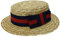 I LOVE FANCY DRESS Sombrero de paja para adultos con cinta azul y roja - 58/59 cm