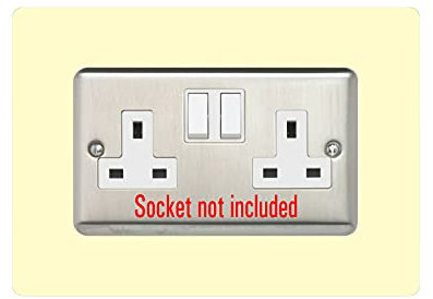 Double Socket Surround, Square Acrylic Back Panel Finger Plate, Decorative Frame for Neat and Tidy Finish, Colour:Ivory