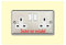 Double Socket Surround, Square Acrylic Back Panel Finger Plate, Decorative Frame for Neat and Tidy Finish, Font Colour:Ivory