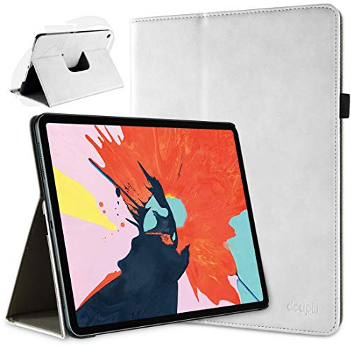 doupi Deluxe Schutzhülle für iPad Pro 11 Zoll (2018), Smart Case Sleep/Wake Funktion 360 Grad drehbar Schutz Hülle Ständer Cover Tasche, weiß