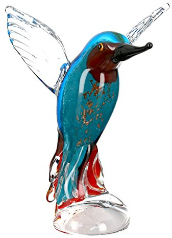 Casablanca Skulptur Figur Glasskulptur Dekofigur - Eisvogel, Vogel - Glas - bunt - Höhe 22 cm