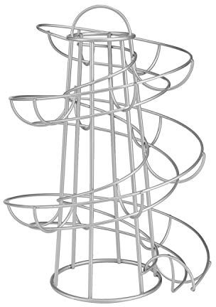 ausuky Distributeur d'œufs en spirale - Organisateur de rangement d'œufs - Panier de présentation (blanc)