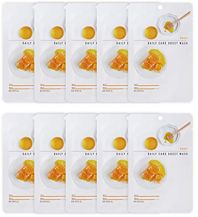 [10 Stücke] EUNYUL Daily Care Gesichtsmasken-Packung Honig 22 ml x 10 Stück Koreanische Hautpflege Hypoallergenes Tencel-Blatt & natürliche Inhaltsstoffe