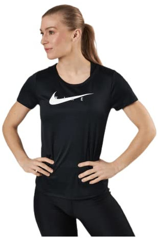 Nike Swoosh Run T-Shirt Black/Reflective Silv XS