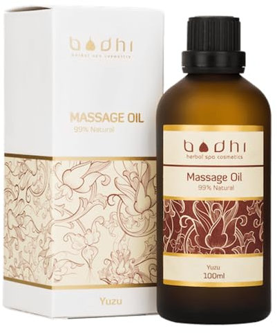 Bodhi® Massageöl Yuzu 100 ml - zur Erfrischungsmassage/mit Kokos- und Reisöl/Vegan & 99% natürlich