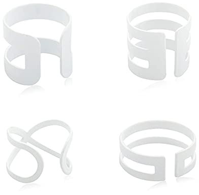 Yienate Vintage Hohles Kreuz Knöchelringe Set Weiß Mehrschichtige Stapelbare Gelenkringe Index Finger Ringe für Frauen und Teenager Mädchen (4 Stück)