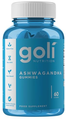 Goli Ashwagandha KSM-66 Gummies | Stress, Sleep & Mood Support | Mixed Berry | Vitamin D, Vegan, Plant Based, Non-GMO, Gluten Free, Gelatin Free | Relax. Restore. Unwind. | 60 Gummies