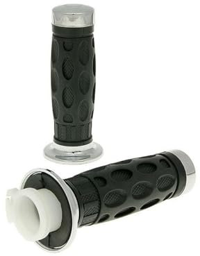 Lenkergriffe komplett Chrom Chinaroller kompatibel für GY6 50cc 4T Retro Mofa Roller Firenze