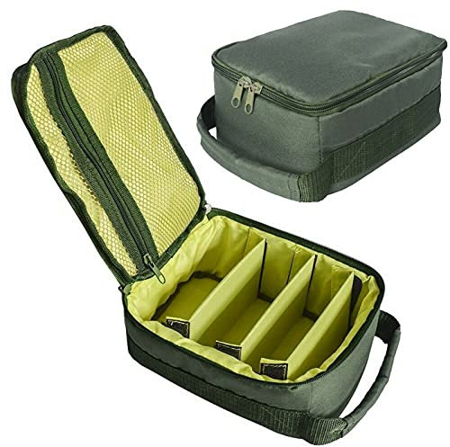 XUSANSO Angelrolle Tackle Tasche wasserdichte Angeltasche Tragbarer Rutenträger Ausrüstungstasche Angelgerät Aufbewahrungstasche mit 3 verstellbaren Trennwänden zum Spinnen, Baitcasting Fliegenrollen