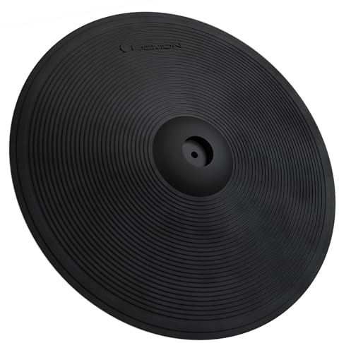 Lemon 18” Triple-Zone Electronic Crash/Ride Cymbal Pad with Choke – Large 3-Zone Ride with Bell for Electronic Drum Kits