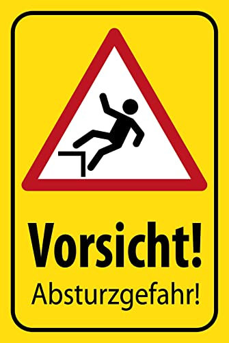 Generisch Blechschild 30x40cm Vorsicht Absturzgefahr Dach Warnung Baustelle