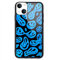 MAYCARI Aesthetic Blue Funny Face Printed Phone Case for iPhone 14, Hard Back Case with Soft TPU Bumper for Girls Children Women Protective Phone Case for iPhone 14