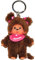 alles-meine.de GmbH Monchhichi - Anhänger/Schlüsselanhänger - Mädchen mit Lätzchen - pink - 2 Zöpfe/Schleifen - Schlüsselring & Dekofigur - Hänger - Aufhänger - Taschenan..