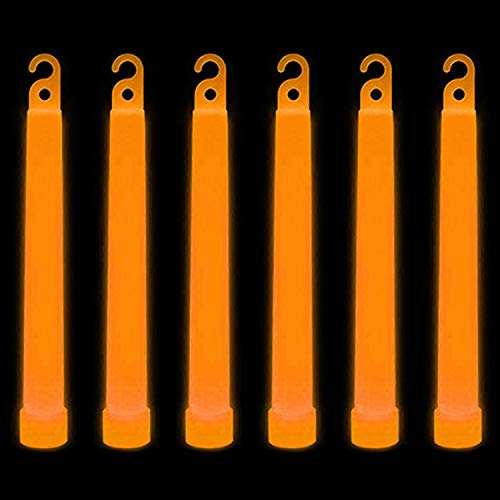 WedDecor Neon Farben Ultra Hell Fluoreszierend Leuchtstab Rohre Tragegurt Premium Fluoreszierend Stangen Licht Stäbe für Abschlussfeier, Camping, Neu Year S Eve, 6 Inches, 25pcs, Orange