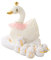 BYNYXI Schwan Plüschtier, 32cm Plüsch Schwan mit Baby 10 Gänschen weiß Gefüllte Spielfiguren Cartoon Tierfiguren Realistisch Schwan Kuscheltier Ostern Huhn Deko Geschenk für Kinder Mädchen Jungen