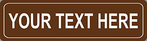 Letrero de calle personalizado para decoración de pared, 6 x 16 pulgadas, aluminio reflectante, placa marrón