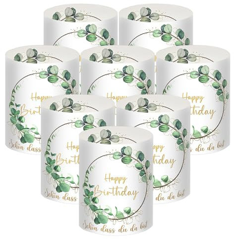 8 Stück Tischdeko Geburtstag, Happy Birthday Tischdeko für Junge und Mädchen, Schön DASS Du Da Bist, ideal als Tischdeko für Jede Feierlichkeit, Geeignet für Teelichter oder Kerzen