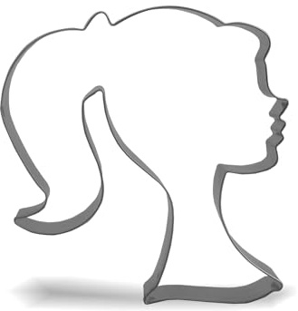 Keewah Doll Head Cookie Cutter, 4.5 x 4 inch, Stainless Steel