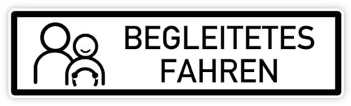 MBS-SIGNS Aufkleber „Begleitetes fahren“ BF-17 Magnetschild Made in Germany | Variante wählbar 30 x 8 cm, Größen Name: Aufkleber | 30 x 8 cm