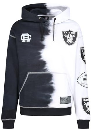 Recovered Las Vegas Raiders NFL Ink Dye Effect Schwarz auf Weiß Hoody - XL