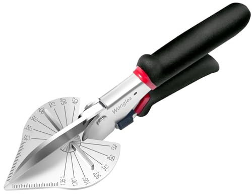 Wonglea Gehrungsschere, multifunktionales viertelrundes Schneidewerkzeug, verstellbar bei 45 bis 135 Grad, Schuhformschneider für Holz, Kunststoff, PVC, eckiges Schneiden, Basteln (Gehrungsschere)