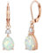 EVER FAITH zierlich erstellt Opal Wassertropfen baumeln Ohrringe für Damen Mädchen, Glamour kubischer Zirkon Oktober Birthstone Teardrop Leverback Weiß Rose Gold-Ton