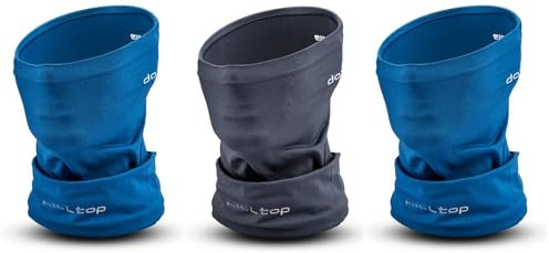 Hilltop 3 x Motorrad Multifunktionstuch, Schlauchtuch, Sport-Halstuch, Bandana / 3-er Set in aktuellen Designs, 3er Set:Nexis Blue