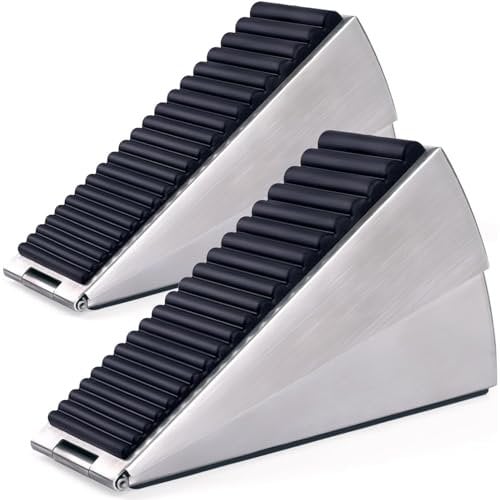 2pcs Arrêts de Porte pour le Sol, Hauteur réglable, ressort intégré, Antidérapants, Durables et Résistants, Cale Porte Caoutchouc, Stop Porte sol pour Toutes les Surfaces