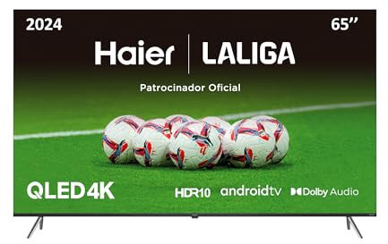 Haier QLED 4K UHD H65K705UG, 65, Smart TV, Android 11, Dolby Audio, HDR 10, Control Remoto Inteligente, Google Assistant, Bluetooth 5.1, DBX TV, HDMI 2.1 x 4, Sin Marcos, 2024