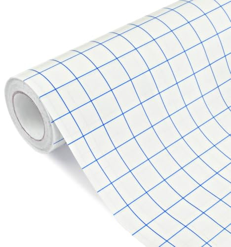 NANAPLUMS Transferfolie Plotter für Vinyl-Plotter Zubehör mit Blaues Ausrichtungsgitter für präzise Platzierung von Abziehbildern, Schildern und Fensterdekorationen (Blau, ‎30.5cmx10m)