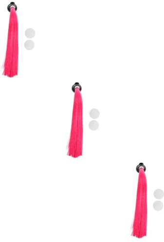 SOLUSTRE 3pièces Décoration De Casque avec Tresses Amovibles Accessoire De Ornement Et Unique pour Casque Rose