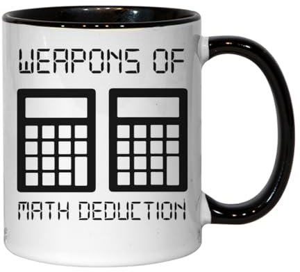 Atspauda Calculators Weapons Of Math Deduction Funny Ceramic Tea Coffee Mug Black