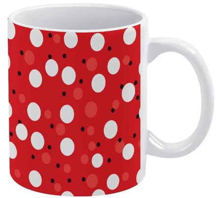 Tasse à café magique changeante en porcelaine sensible à la chaleur, tasse à thé Morphing Mugs à pois rouges et blancs imprimés changeant de couleur, tasse à café activée par la chaleur