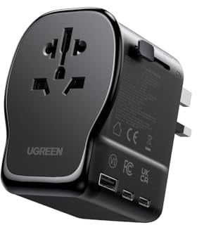 UGREEN 65W Reiseadapter Weltweit mit USB-C 4 in 1