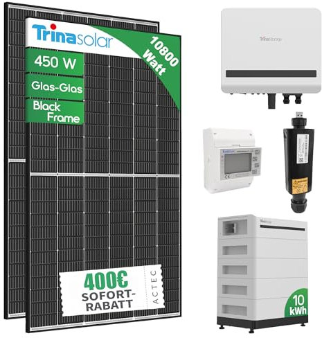 Trina Storage Hybrid PV-Anlage 10000 Watt mit 10kWh Speicher (10800wp -24 Module)