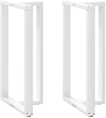 vidaXL Bartischbeine T-Form 2 STK. Weiß 60x35x(110-111) cm Stahl