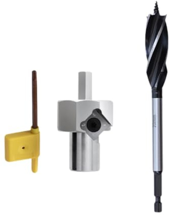 Fenteer 20 mm Bank-Hundeloch-Fase-Reibahle, Anfaswerkzeug, leicht, einfach zu installieren, poliert, abnehmbare Klinge, Aluminiumlegierung, mit Bohrer