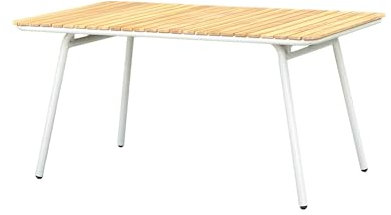 Garden Pleasure Tisch Carmel 150x90cm Teak Tischplatte Garten Tisch Esstisch Teak, Stahl verzinkt, pulverbeschichtet Maße ca.: L150xB90xH75cm
