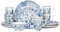 16PC Blue Floral Porcelain Dinner Set