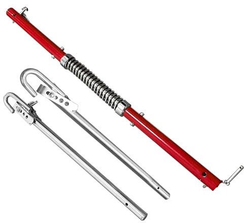 Jacgood 3-TLG 3T Verzinkt Abschleppstange Pannenhilfe mit Federdämpfung, Schlepplänge 190cm, Max. Zugkraft: 3000kg