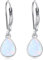 CUOKA MIRACLE Mädchen Creolen Weißer Opal Ohrringe 925 Sterling Silber Opal Klein Creolen für Damen Ohrringe Kreolen Neujahrs Geschenk