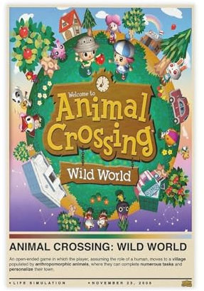 BNVJFNE Animal Crossing – New Horizons Spielposter auf Leinwand, Poster, Schlafzimmer, Dekoration, Landschaft, Büro, Raumdekoration, Geschenk, 30 x 45 cm