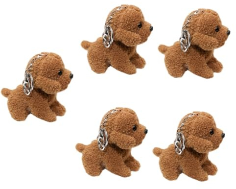 YARNOW 5 pièces Porte Clés Peluche Chien Peluche et Résistante Pendentif Décoratif pour Sac et Clés Accessoire Mignon et Portable