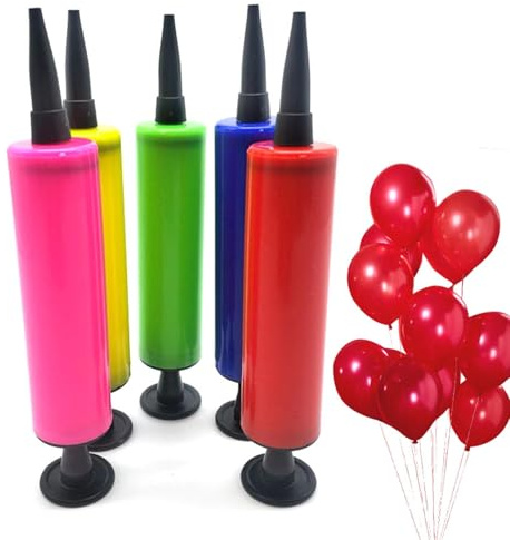 Inflador manual de globos versátil, 5 piezas de bomba de globos de mano, bombas de globo portátiles de mano, para viajes, yoga, piscina, fiesta, hogar, al aire libre, boda, interior