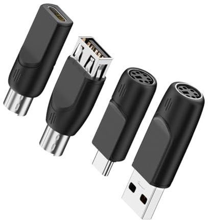 CY 4 Stück/Lot USB 2.0 Typ-A Typ-C USB-C auf PS2 Tastatur PS/2 Maus Stecker auf Buchse Adapter Mini-DIN 6-Pin
