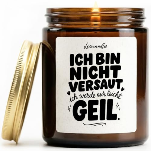 Nicht versaut, nur frech - Duftkerze mit Spruch als Geschenk für Geburtstag, Freundin & Freund, Lustige Vanille Kerze im Glas