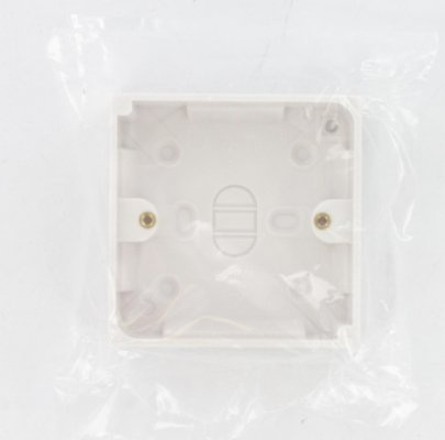1 Gang 25mm White Plastic Pattress Box
