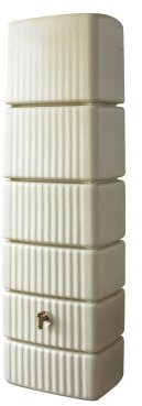 Regentonne Slim, wandmontiert, Set, 300 L Sandfarben