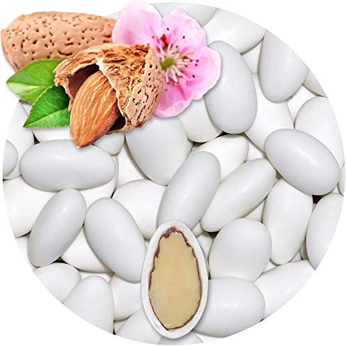 EinsSein 1kg Hochzeitsmandeln Imposante weiss matt Mandeln Hochzeit Zuckermandeln Bonboniere Confetti Badem sekeri Gastgeschenk Zucker Mandeln Taufmandeln